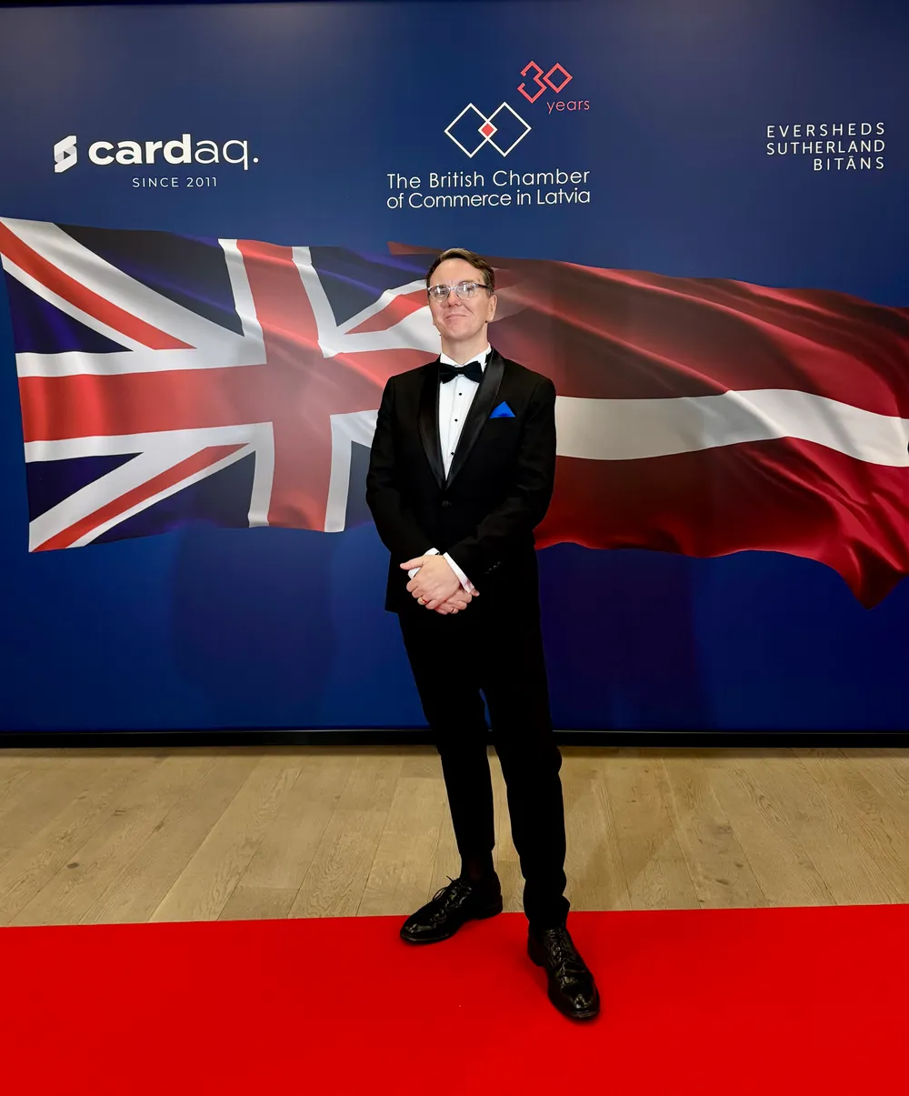 Professor Pols Boids MBE at The British Chamber of Commerce in Latvia gala in Riga