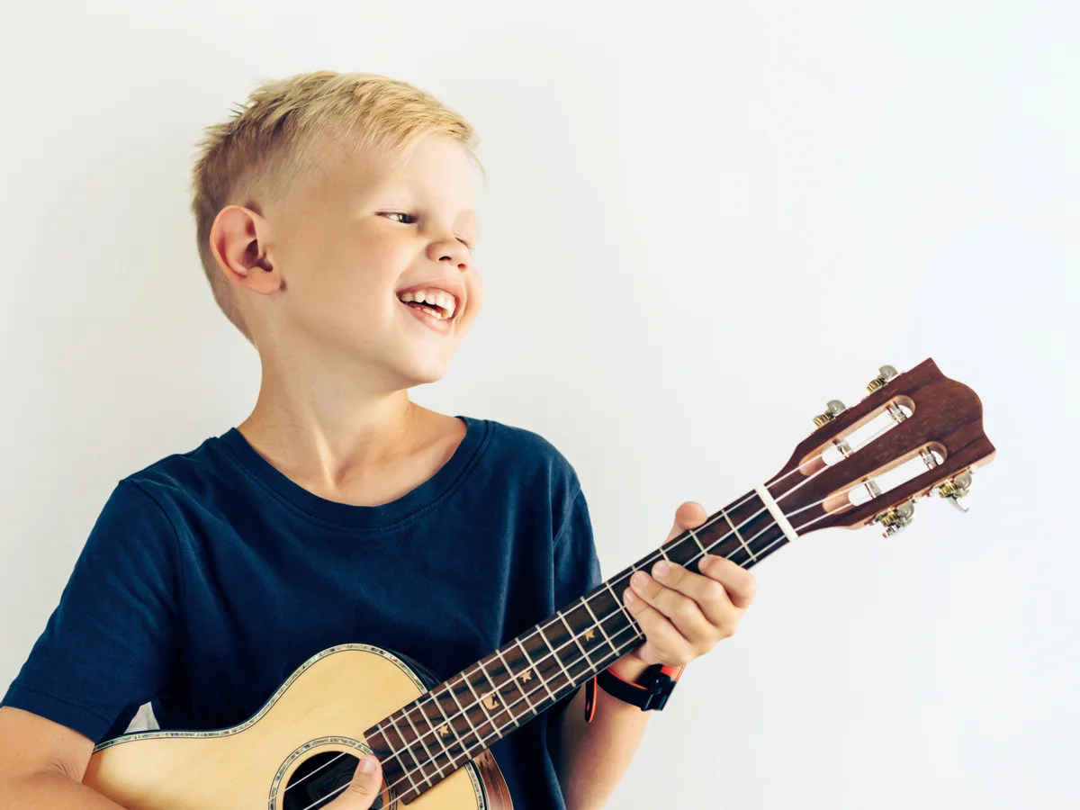 Colourful ukuleles at the Rīgas Privātā Mūzikas Skola studio in Riga